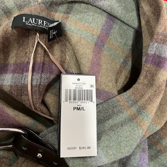 RALPH LAUREN Plaid Fringe-Trim Twill Poncho - Picture 4 of 14